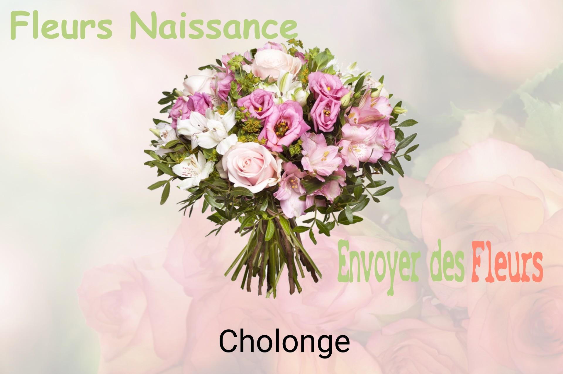 Bouquet de fleurs de naissance livré à Cholonge